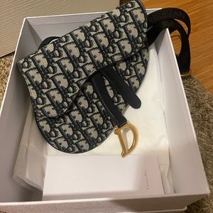 Dior canvas saddle pouch